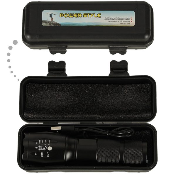 Tactical military LED power USB torch