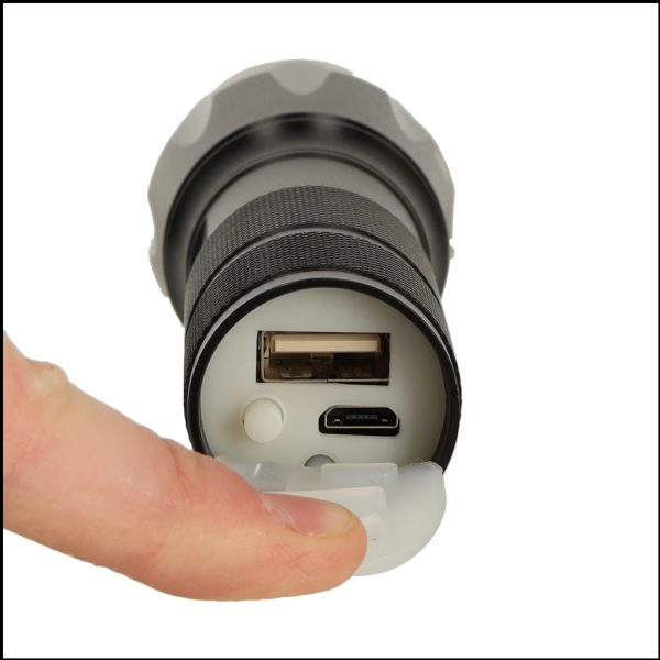 Tactical military LED power USB torch