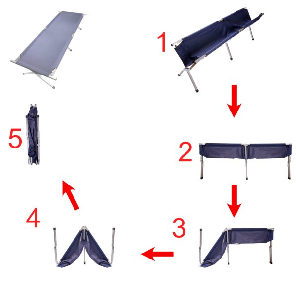 Folding field bed tourist canoe not blue
