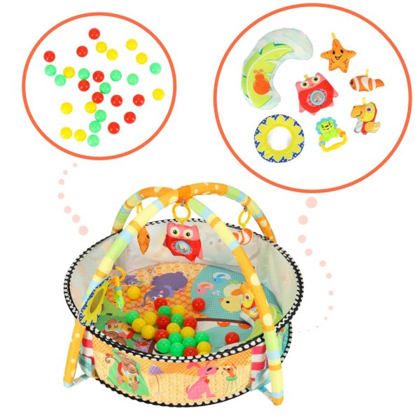 Educational mat for toddlers playpen rattle balls