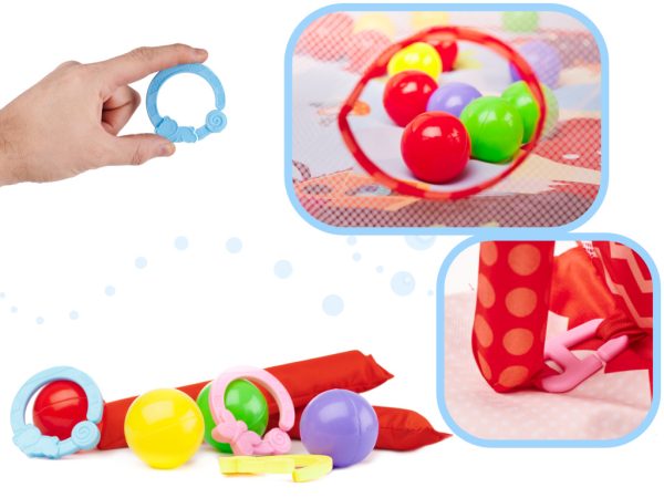 Educational fox playpen mat with balls pendant