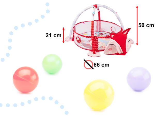 Educational fox playpen mat with balls pendant