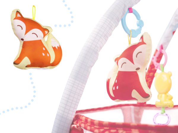 Educational fox playpen mat with balls pendant