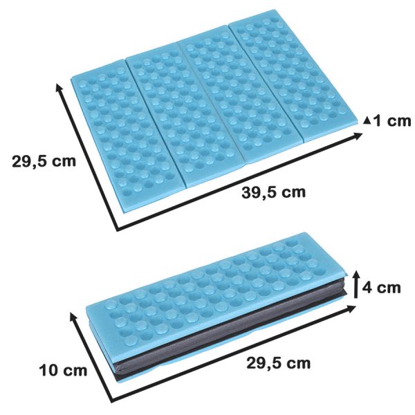 Folding foam mat for tourist seating blue