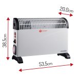 Mesko MS 7741w electric convector heater timer turbo fan thermostat <45dB 2000W