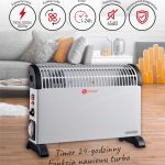 Mesko MS 7741w electric convector heater timer turbo fan thermostat <45dB 2000W