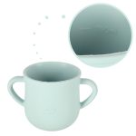 Children's silicone utensils crab set green