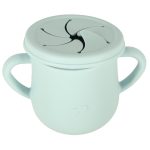 Children's silicone utensils crab set green