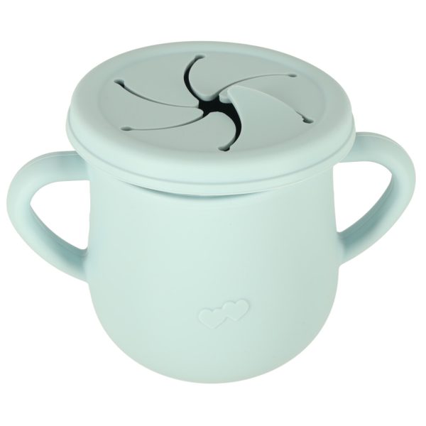 Children's silicone utensils crab set green