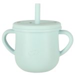 Children's silicone utensils crab set green