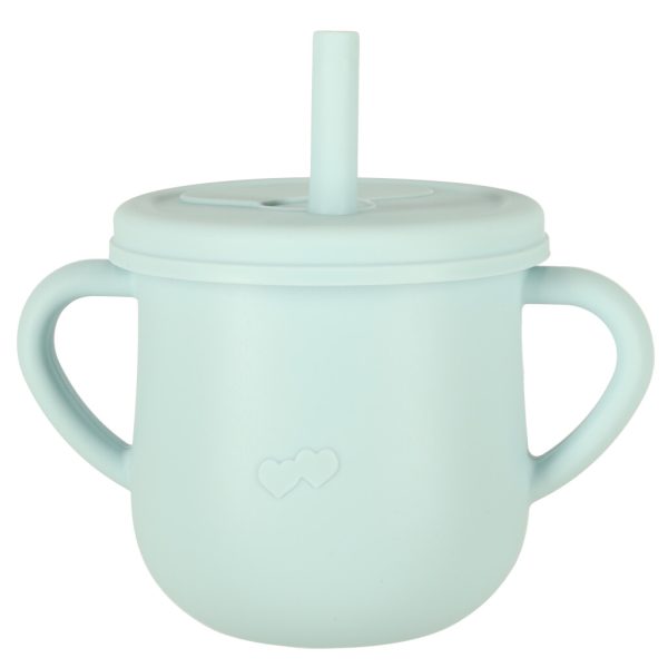 Children's silicone utensils crab set green