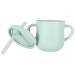 Children's silicone utensils crab set green