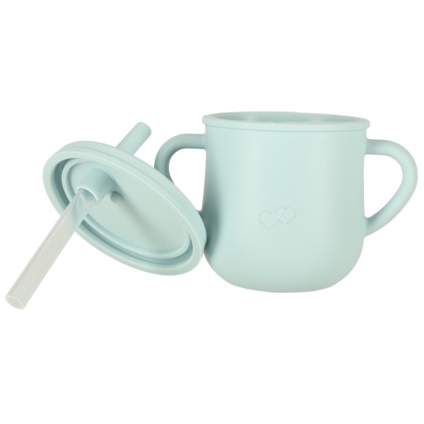 Children's silicone utensils crab set green