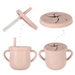 Children's silicone utensils crab set pink
