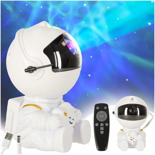 Star projector night light cosmonaut