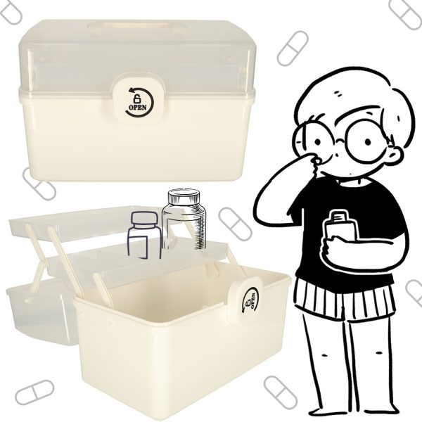 Medicine container organiser medicine cabinet 34x19x22.5cm