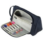 School pencil case double sachet vanity case navy blue