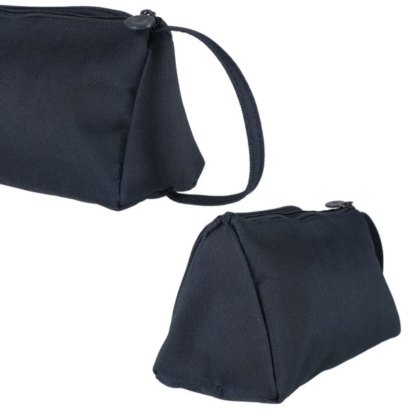 School pencil case double sachet vanity case navy blue