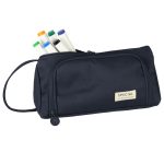 School pencil case double sachet vanity case navy blue