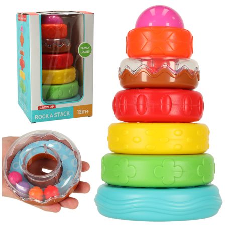 Pyramid tower educational sensory puzzle colourful Montessori