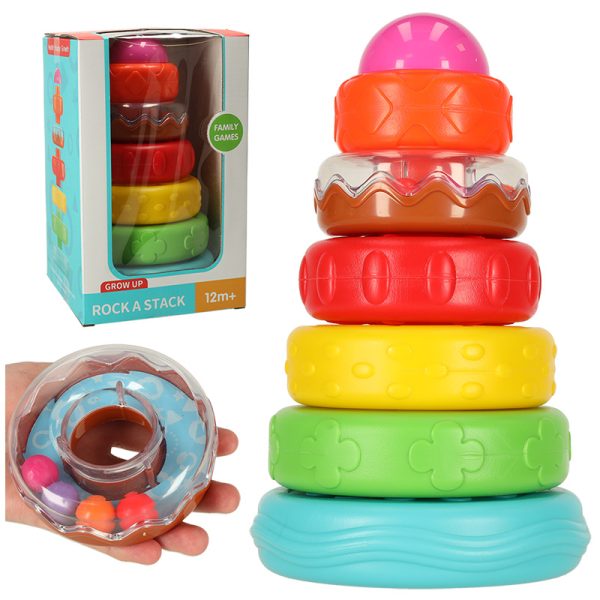 Pyramid tower educational sensory puzzle colourful Montessori