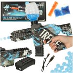 Water rifle blue gel ball gun USB battery powered 550pcs. 7-8mm