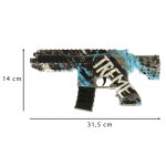 Water rifle blue gel ball gun USB battery powered 550pcs. 7-8mm