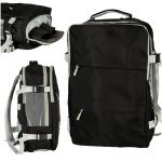 Travel backpack for aeroplane waterproof USB cable 45x16x28cm black
