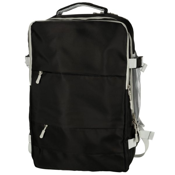 Travel backpack for aeroplane waterproof USB cable 45x16x28cm black
