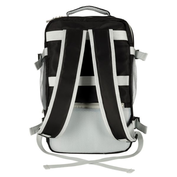 Travel backpack for aeroplane waterproof USB cable 45x16x28cm black