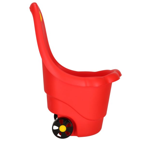 Multi-purpose container on wheels trolley for kids red