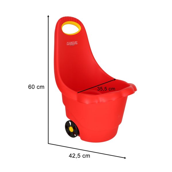 Multi-purpose container on wheels trolley for kids red