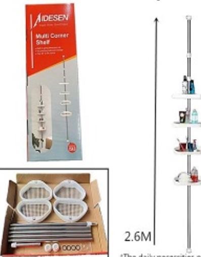 Bathroom corner shelf telescopic shower 320cm