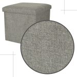 Folding pouffe with storage compartment grey