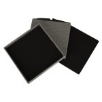 Folding pouffe with storage compartment grey