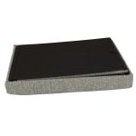 Folding pouffe with storage compartment grey