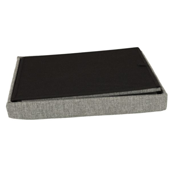 Folding pouffe with storage compartment grey