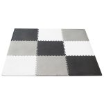 Foam puzzle children's mat 180x180cm 9 pieces grey-cream