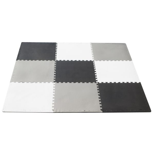 Foam puzzle children's mat 180x180cm 9 pieces grey-cream