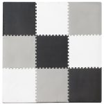 Foam puzzle children's mat 180x180cm 9 pieces grey-cream