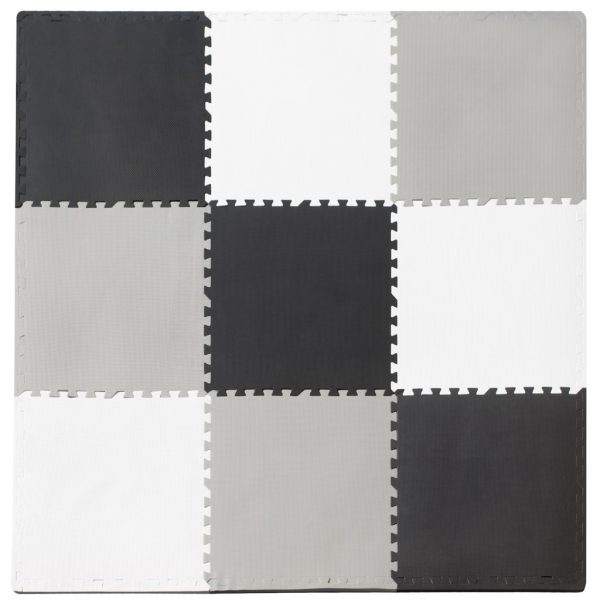 Foam puzzle children's mat 180x180cm 9 pieces grey-cream