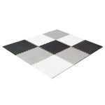 Foam puzzle children's mat 180x180cm 9 pieces grey-cream
