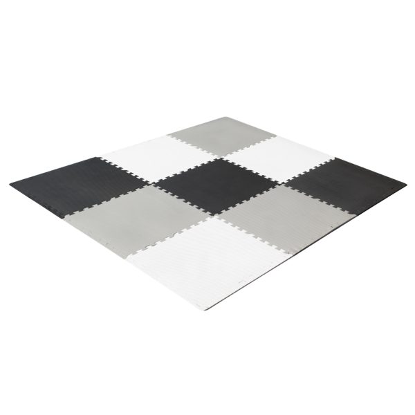 Foam puzzle children's mat 180x180cm 9 pieces grey-cream