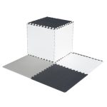 Foam puzzle children's mat 180x180cm 9 pieces grey-cream