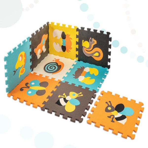 Foam puzzle mat for children 9 el. colour