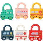 Educational puzzle game car blocks Montessori