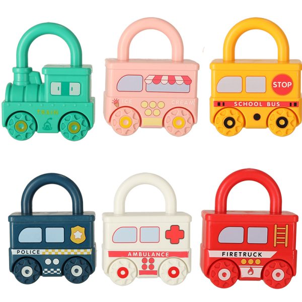 Educational puzzle game car blocks Montessori