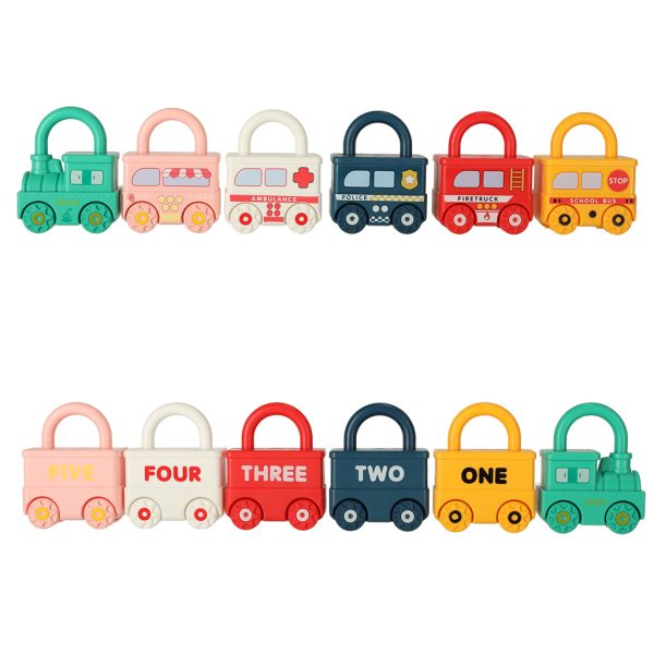 Educational puzzle game car blocks Montessori