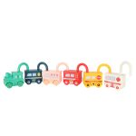 Educational puzzle game car blocks Montessori