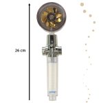 Hand shower with turbine fan gold